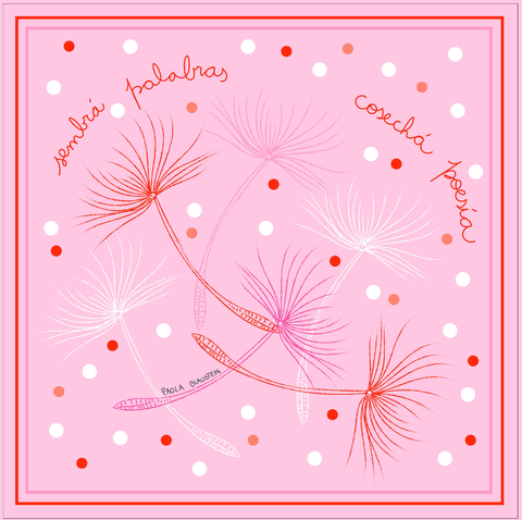 Pañuelo Sembra rosa 70x70 - comprar online
