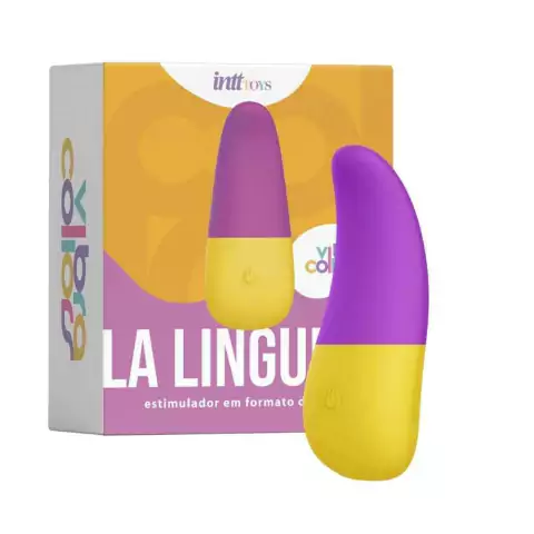 La Lingueta Collors Estimulador Corporal E Clitoriano Cor Roxo E Amarelo - comprar online