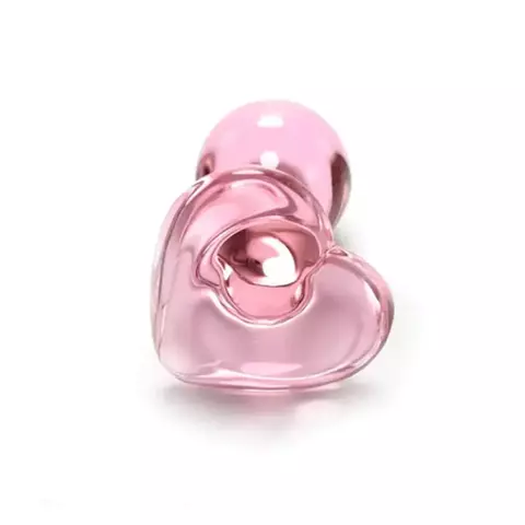Plug Anal de Vidro Coração Rosa Tamanho P - comprar online