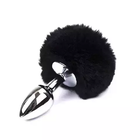 Plug Anal de Metal com Pompom de Pelúcia – Tamanhos P, M e G