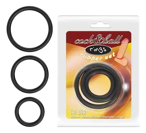 Kit com 3 Anel Peniano de Borracha Pênis e Escroto