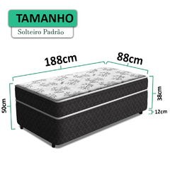 Cama Box Solteiro Conjugada Benfica Espuma D33 Ortopédica 88x188x50cm - comprar online