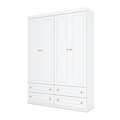 Cômoda e Guarda Roupa Infantil Americano 4 Portas Branco hp - comprar online