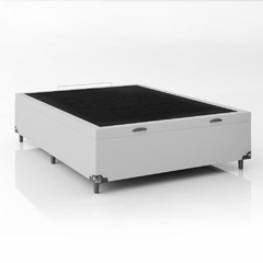 Cama Box Baú Casal - 44x138x188cm - e-Shop Casa - Couro Branco - loja online
