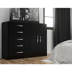Cômoda Austin 2 pt 5 gv Preta - Moritania Moveis e Decoracoes