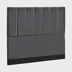 Cabeceira Estofada Liza Casal Queen Size 160 cm para Cama Box Veludo Cinza Chumbo