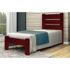 Cama Solteirão (solteiro Extra) Maiorca De Madeira Maciça Angelim Pedra/tauari - Cor Mogno