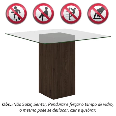 Conjunto Sala De Jantar Belize De Vidro 4 Cadeiras