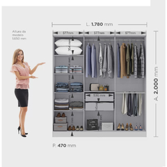 Guarda Roupa Casal 6 Portas 2 Gavetas Paris Siena Móveis Branco - comprar online