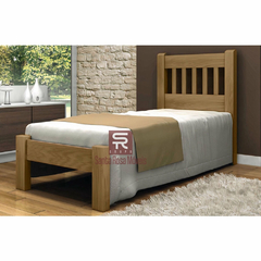 Cama Solteirão (Solteiro Extra) Pérola de Madeira Maciça Angelim Pedra/