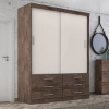 Guarda Roupa Solteiro Capri 2 Portas Correr 6 Gav Chocolate/off White - comprar online