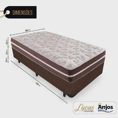 Cama Box Solteiro + Colchão De Molas - Classic Superlastic 88x188x57cm - Moritania Moveis e Decoracoes