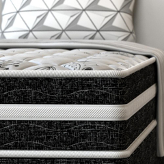 Cama Box Solteiro King Preta + Colchão de Molas Ensacadas - Eclipse Springs 96x203x55cm - comprar online