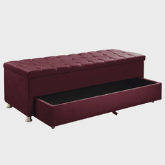 Kit Cabeceira Calçadeira Mila e Munique 160 cm Casal Queen Size Veludo Vinho na internet