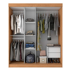 Guarda-Roupa Casal com Espelho Paris 3 pt 2 gv Naturale - comprar online