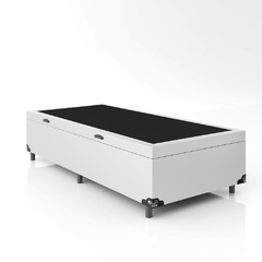 Cama Box Baú Solteiro - 44x88x188cm - Couro Branco - comprar online