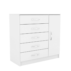 Cômoda Sapateira Branca 5 Gavetas 1 Porta CP151