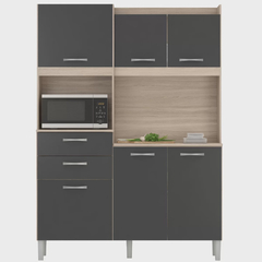 Armário De Cozinha Completa Suspenso 240Cm Cinza - comprar online