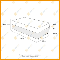 Cama Box Solteiro King Preta + Colchão de Molas Ensacadas - Eclipse Springs 96x203x55cm - Moritania Moveis e Decoracoes