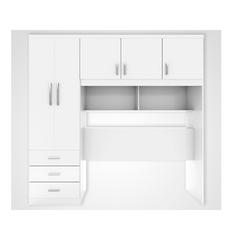 Guarda-Roupas com Cabeceira 05 Portas e 03 Gavetas Branco 00562