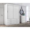 Guarda Roupa Solteiro Capri 2 Portas Correr 6 Gav Branco