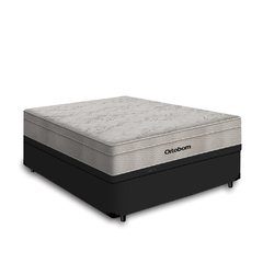 Cama Box Baú Casal + Colchão De Molas Ensacadas - AirTech SpringPocket 138x188x72cm Preto - Moritania Moveis e Decoracoes
