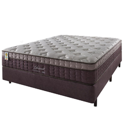 Cama Box Casal Marrom + Colchão Molas Ensacadas Detroit Visco Gel Pillow In 138x188x68cm - comprar online