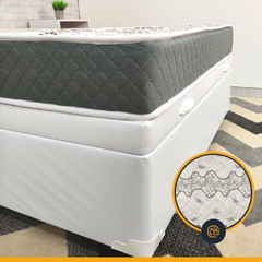 Cama Box Casal + Colchão D33 Iso 3000 138cm - Moritania Moveis e Decoracoes