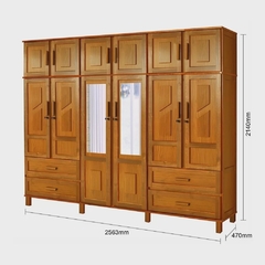 Guarda-Roupa Casal com Espelho 12 Portas 4 Gavetas Rio Branco Premium - Moritania Moveis e Decoracoes