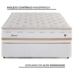 Cama Box Casal com Cabeceira Irland, Molas Maxspring, 72x138x188 cm - loja online