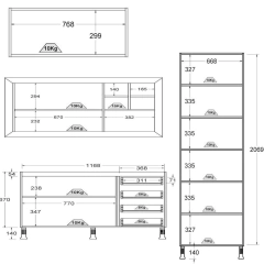 Armario Cozinha Completo Ditália Aspen 4pc S/tampo Cv/br A48 na internet