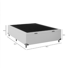 Cama Box Baú Casal - 44x138x188cm - e-Shop Casa - Couro Branco na internet