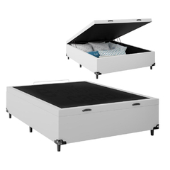 Imagem do Cama Box Baú Casal - 44x138x188cm - e-Shop Casa - Couro Branco