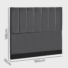 Cabeceira Estofada Liza Casal Queen Size 160 cm para Cama Box Veludo Cinza Chumbo - comprar online