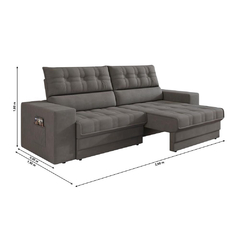 Sofá Oscar Plus 2,00m Retrátil/Reclinável Suede Cinza na internet