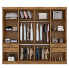 Guarda Roupa Casal Prime 1684 Cômoda 8000 e Multiuso 6020 Freijó Baunilha - comprar online