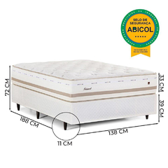 Imagem do Cama Box Casal com Cabeceira Irland, Molas Maxspring, 72x138x188 cm