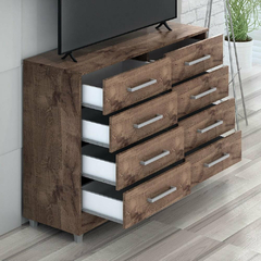 Comoda Raissa 8 Gav Chocolate - Moritania Moveis e Decoracoes