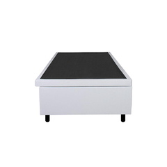 Cama Box Baú Solteiro 88x188x42cm Courino Linho Branco com Pistão a gás - Moritania Moveis e Decoracoes