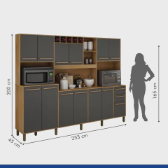 Armário para Cozinha 12 Portas 3 Gavetas Agata na internet