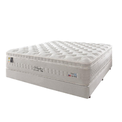Cama Box Casal Branco + Colchão Molas Ensacadas Látex Visco Gel Kingston 138x188x68cm - comprar online