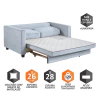 Sofá Cama 2 Lugares 150 Casal Veludo Paris Cinza c/ Castanho