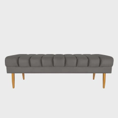Kit Cabeceira Painel Solteiro + Banco Calçadeira Estofado Jade 90cm Suede Cinza - - comprar online