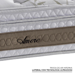 Cama Box Casal com Cabeceira Amore com Molas Ensacadas, 67x138x188 cm