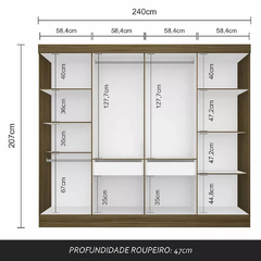 Guarda-Roupa Casal Mayra 8 Portas Boreal - comprar online
