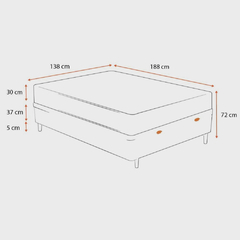 Cama Box Baú Casal + Colchão De Molas Ensacadas - AirTech SpringPocket 138x188x72cm Preto - Moritania Moveis e Decoracoes