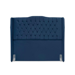 Cabeceira De Cama Box Queen 160 Cm Dubai Premium - Veludo Azul Marinho