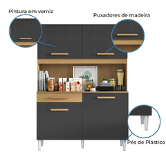 Armário de Cozinha Completa Marina Atacama / Grafite - comprar online