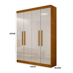 Guarda-Roupa Solteiro Malibu 4 pt Imbuia e Off White na internet