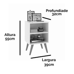 Conjunto Cabeceira Casal 1,40 Julia com Kit 2 Mesas de Cabeceira - Preto - comprar online
